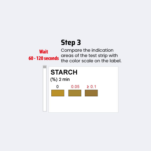 Detection of Starch in milk (50 tests strip to test starch in milk